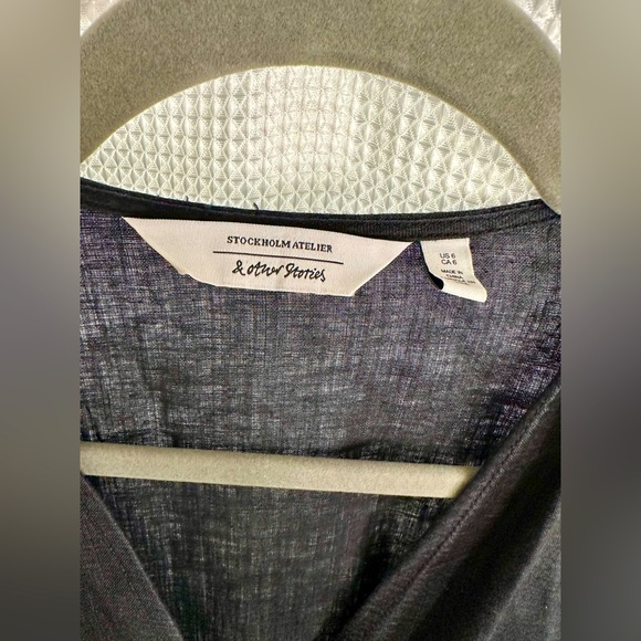 & Other stories linen wrap dress. Black. Small. - Picture 11 of 11